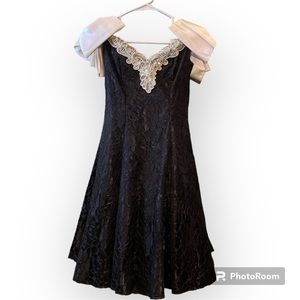 Zum Zum Vintage Formal Prom Dress Black Lace